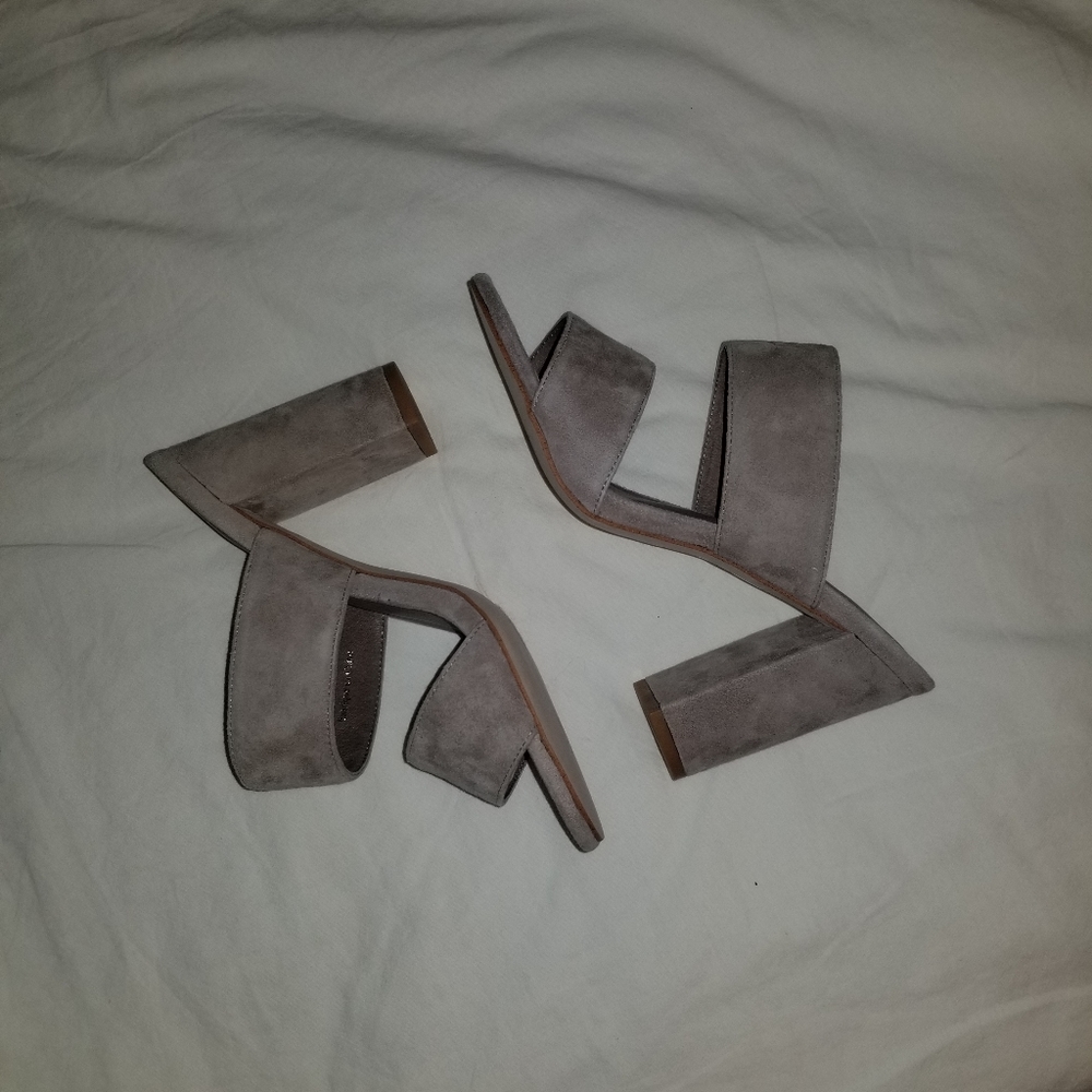Jeffrey Campbell Suede Taupe Mules